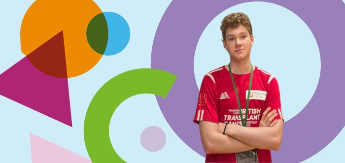 boy arms folded in red transplant games top